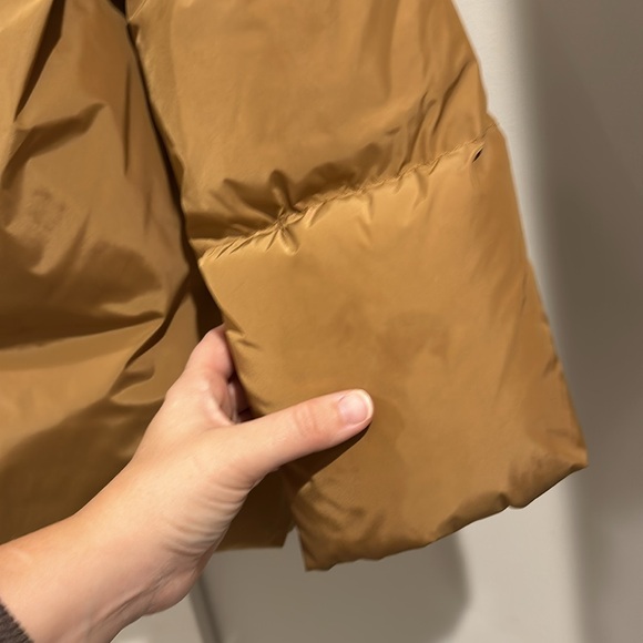 Jenni Kayne Womens XS Dark Khaki Puffer Jacket Feather Down Removable Hood - Picture 10 of 12